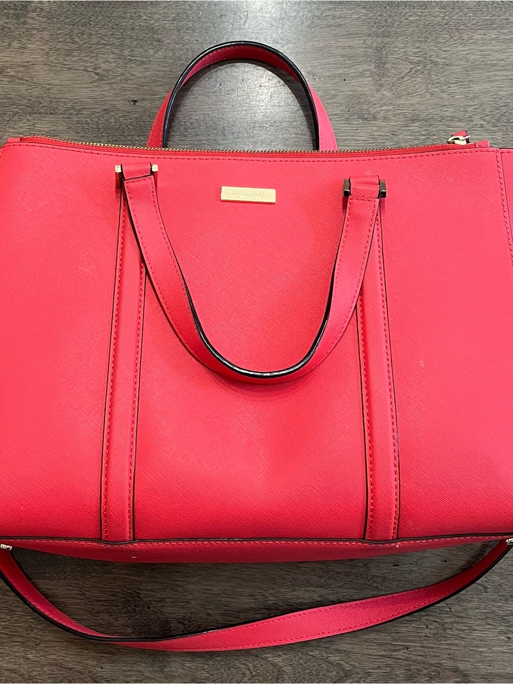 Gorgeous Coral/Red Kate Spade Tote Bag with Top Handles